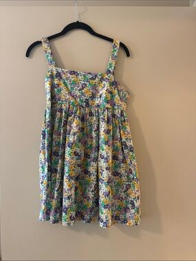 Zara Floral Sundress with Purple, Yellow & Green Bouquet Print